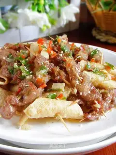 Toothpick Pork with Scallion Flavor