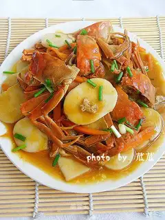 Fried rice cake with hairy crab