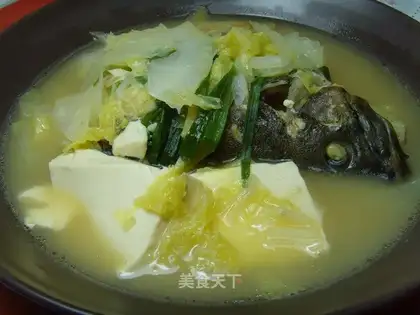 spotted fish and tofu soup