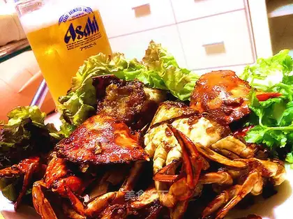 stir-fried crab with onions and ginger