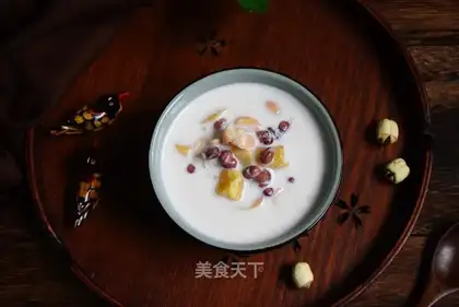 Milk, red beans, sweet potatoes