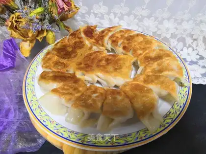 Three fresh fried dumplings