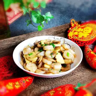 Mushrooms and shrimp
