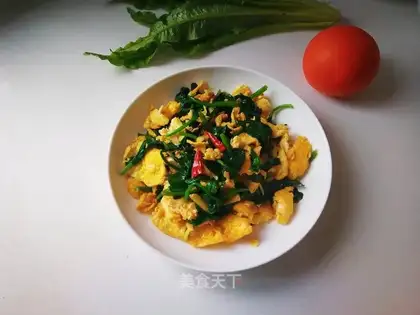 Spinach fried eggs