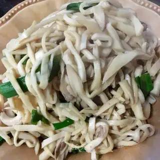 The apricot mushrooms are cooked