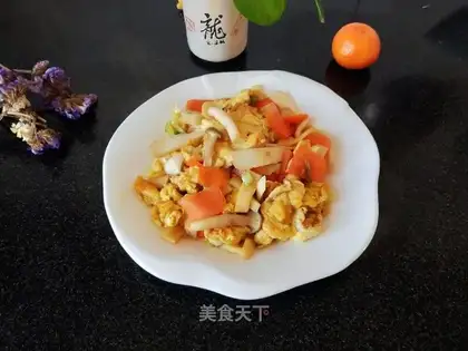 Egg fried mushrooms