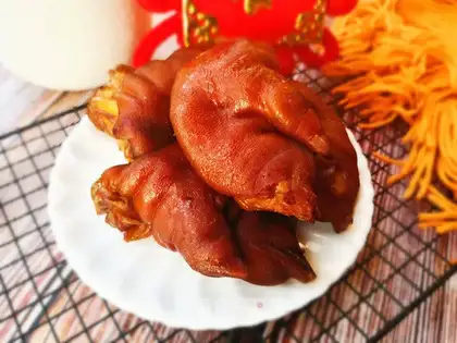 Red burning pig hoof