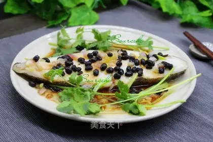 The soybeans steam the halibut