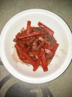 Carrot burns red meat