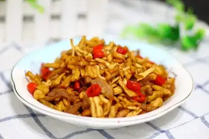 radish and fried meat