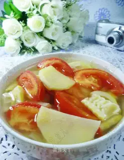 Sheep tail and tomato potato soup