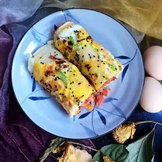 Egg sesame pancakes