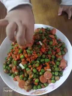 Meatd ham and peas