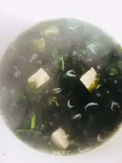 Purple tofu soup