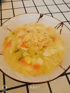 Carrot blue radish eggnog soup