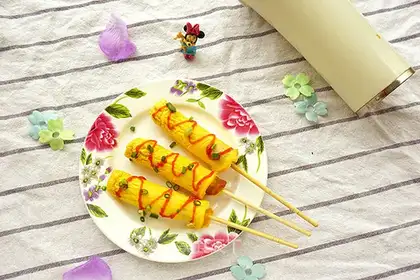 Spicy sausage egg sticks