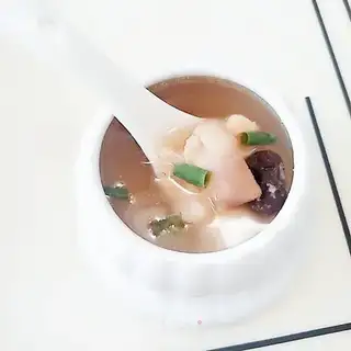 Pork belly omelet soup