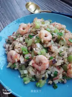 Fry mushroom celery shrimp