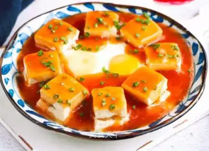 Tofu and steamed eggs