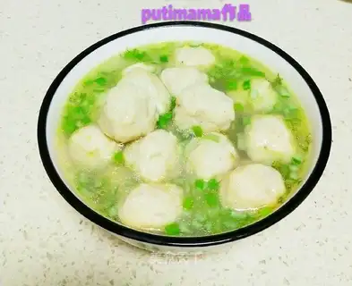 Chicken fish meatball soup