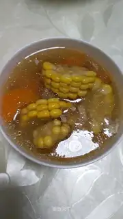 Corn carrot steak soup