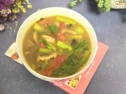 Shrooms, fruit soup