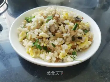 Frozen beans and fried rice