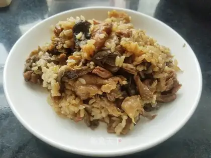 Pumpkin chicken leg rice