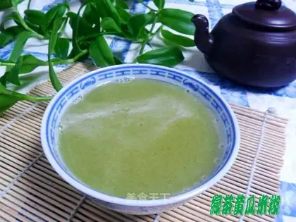 Green tea, cucumber and rice paste