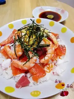 Assorted seafood and sushi