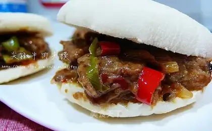 Chinese hamburger with pepper beef