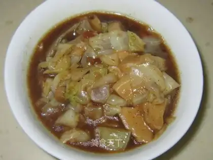 stir-fried mushroom with cabbage