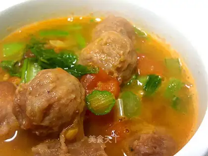 Beef meatballs and cabbage soup