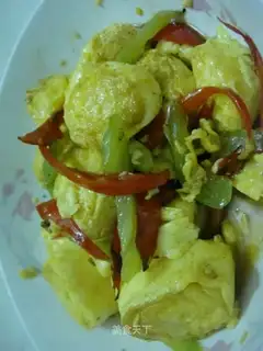 stir-fried Japanese tofu with green pepper