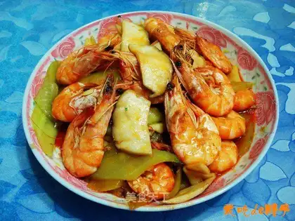 stir-fried prawns with mushroom