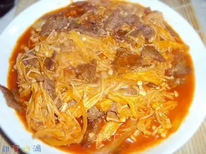 stir-fried beef with golden lily