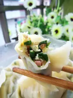 Scallion and egg dumplings