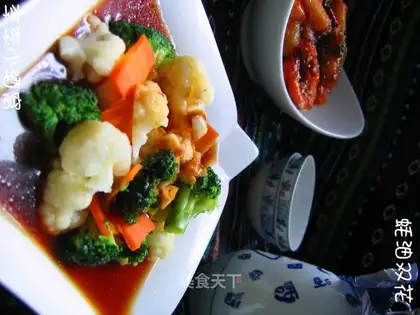 Double flower in oyster sauce