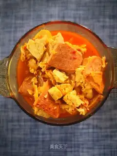 Hot cabbage tofu pan