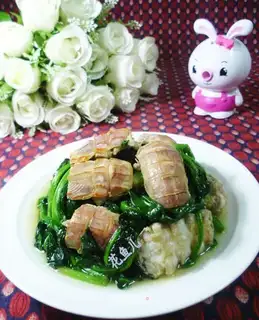 Shrimp fried spinach