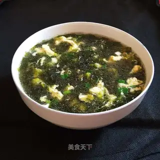 Purple egg soup