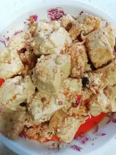 Homemade spicy tofu