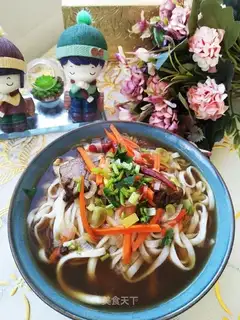 Homemade beef noodles