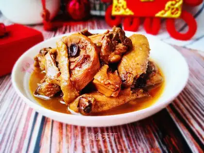 A red roasted chicken