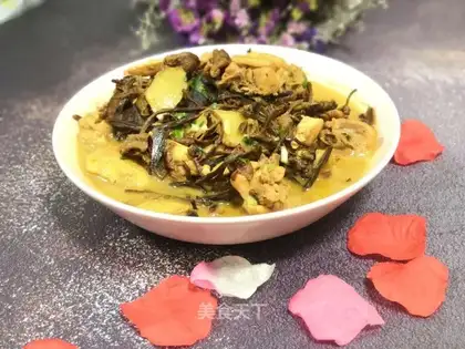 The mushroom chicken stew