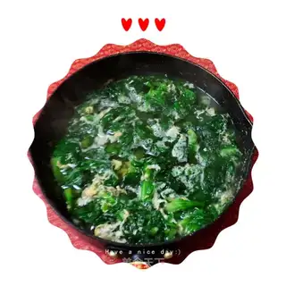 Oscillated duck egg soup