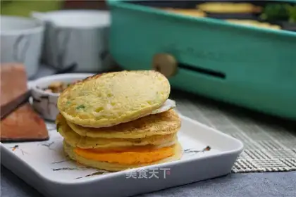 A mushroom egg onion waffles