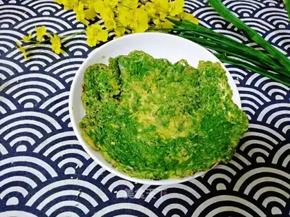 Wild onion fried eggs