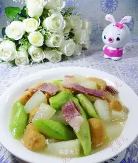 Soybeans, salted meat