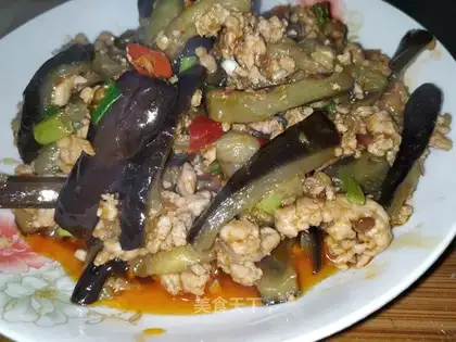 Meat and eggplant